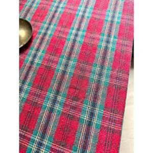 Vintage Christmas classic Red and green Plaid rectangle Table cloth